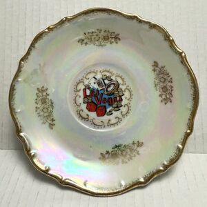 Vintage Decorative Las Vegas Plate Iridescent Antique Gambling/Casino‎ Design 6”